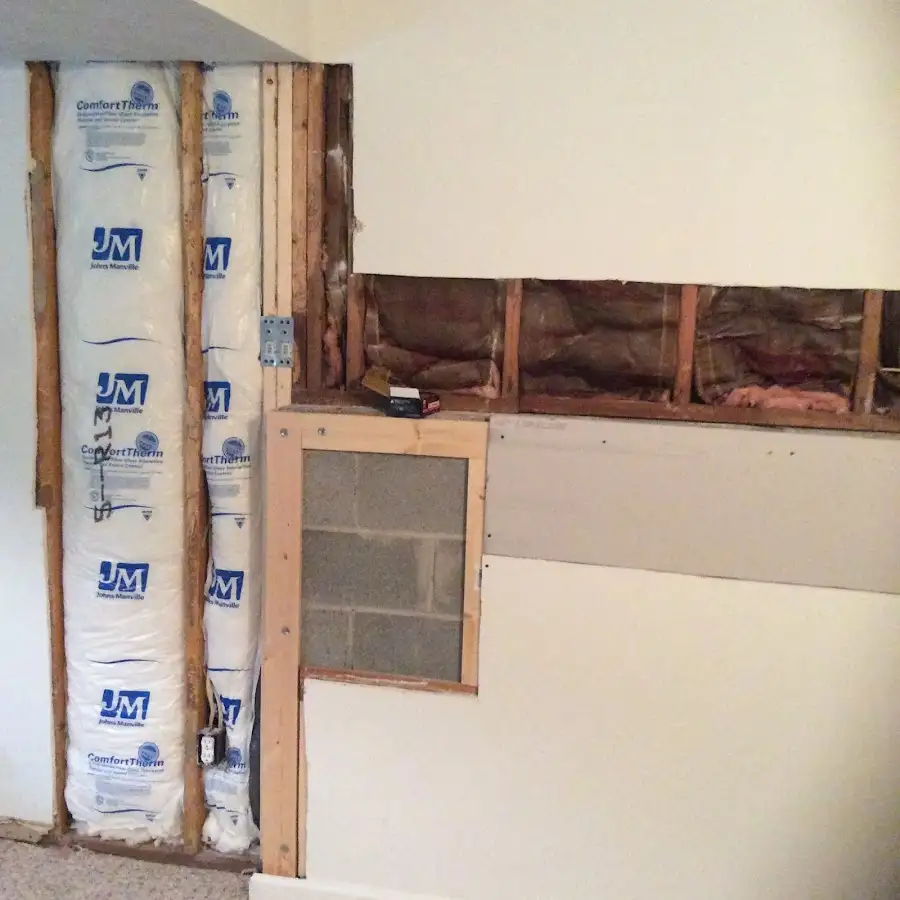 Wall insulation replacement during Contents Cleaning & Restoration in Poplar Grove
